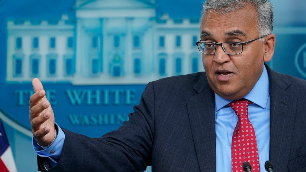 White House COVID-19 Response Coordinator Dr. Ashish Jha speaks during the daily briefing at the White House in Washington, Tuesday, April 26, 2022. (AP Photo/Susan Walsh)