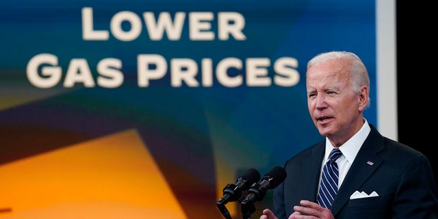 President Joe Biden speaks about gas prices in the South Court Auditorium on the White House campus, Wednesday, June 22, 2022, in Washington.