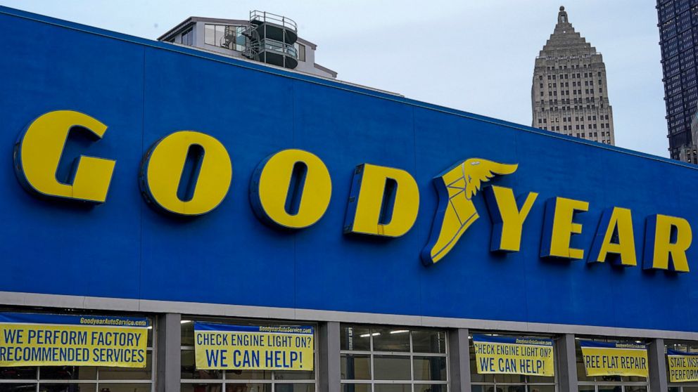 FILE - This is a Goodyear tire garage in downtown Pittsburgh on Wednesday, Jan. 12, 2022. Nine years after the last one was made, Goodyear has agreed to recall more than 173,000 recreational vehicle tires that the government says can fail and have ki