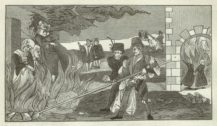 Witch-burning in the county Reinstein (Regenstein, Saxony-Anhalt, Germany) in 1555.