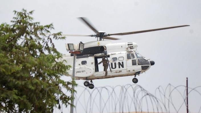 A UN helicopter in Goma, 26 July