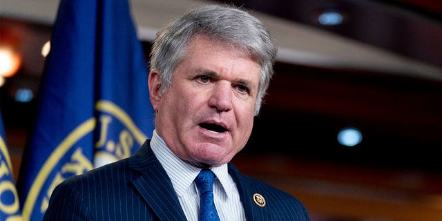 Rep. Michael McCaul, R-Texas, speaks at a news conference on Capitol Hill in Washington, Tuesday, June 15, 2021. (AP Photo/Andrew Harnik)