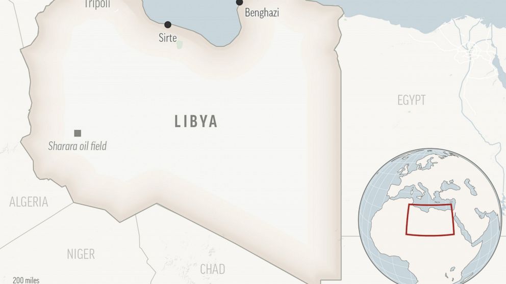 This is a locator map for Libya with its capital, Tripoli. (AP Photo)