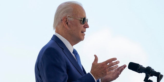 President Biden speaks before signing two bills aimed at combating fraud in the COVID-19 small business relief programs at the White House in Washington, D.C, on Aug. 5, 2022. 