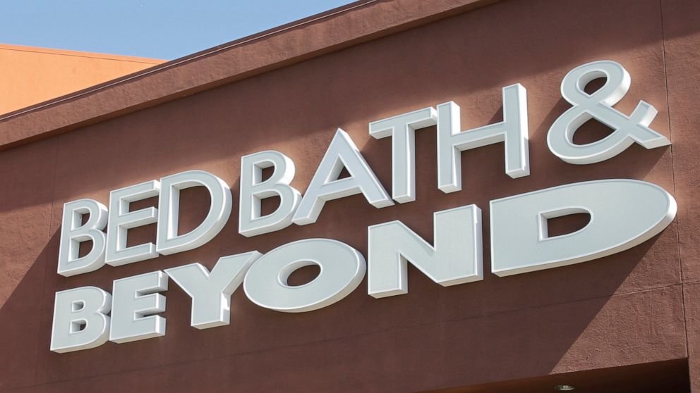 FILE - In this May 9, 2012 file photo, a Bed Bath & Beyond sign is shown in Mountain View, Calif. Bed Bath & Beyond has named its Chief Accounting Officer, Laura Crossen, as interim chief financial officer, Tuesday, Sept. 6, 2022, following the death