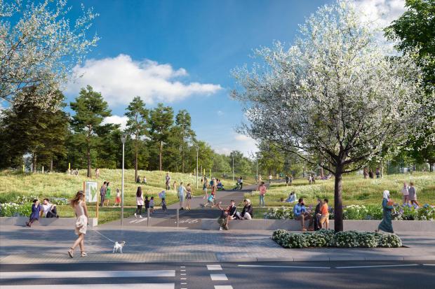 Times Series: CGI of what Clitterhouse Playing Fields, Brent Cross should look like. Picture: Barnet Council