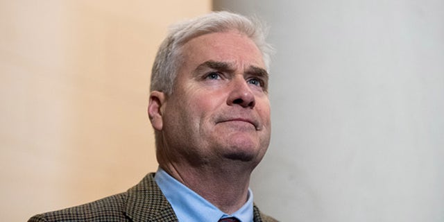 Rep. Tom Emmer, R-Minn., participates in the press conference following the House GOP leadership elections in the Longworth House Office Building on Wednesday, Nov. 14, 2018.