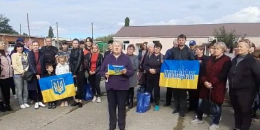 Residents of Snihurivka opposed the pseudo-referendum (Photo:Screenshot of the video Prestupnosti.net/Telegram)