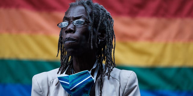 Portland Commissioner Jo Ann Hardesty speaks to protestors during a candlelight vigil to support Portlanders' rights to free speech and assembly at the Multnomah County Justice Center on July 17, 2020, in Portland, Oregon. 