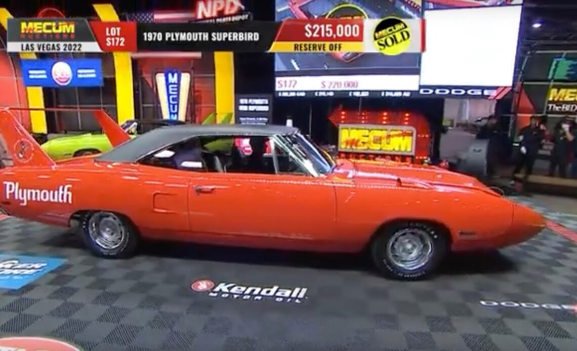 SOLD for $215,000 - 1970 Plymouth Superbird // Mecum Las Vegas 2022