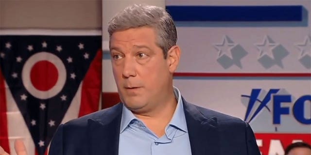 Ohio Democratic Senate candidate Tim Ryan particpates in a Fox News town hall event in Columbus, Ohio, on November 1, 2022.