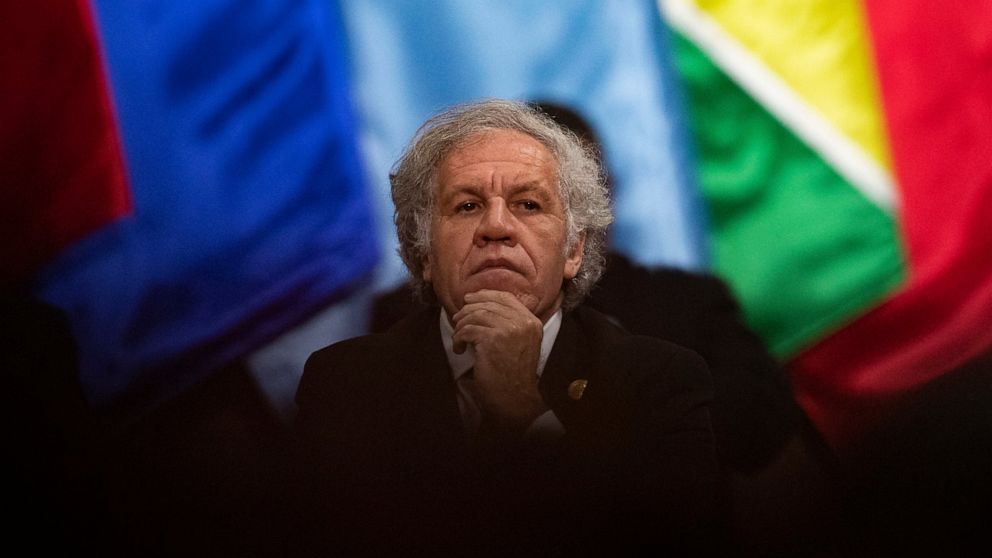 FILE - Secretary General of the Organization of American States Luis Almagro attends the opening of 52nd General Assembly of the OAS in Lima, Peru, Oct. 5, 2022. The OAS communications director told the AP on Thursday, Oct. 27, 2022 that Almagro has