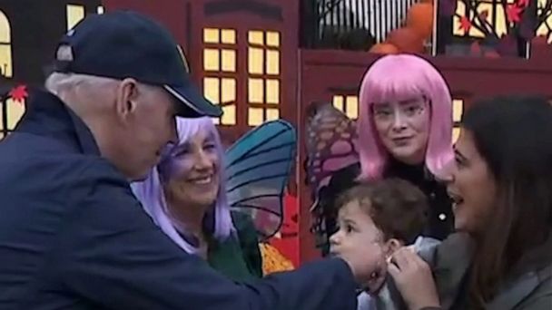 WATCH:  The Bidens welcome trick-or-treaters to the White House for Halloween