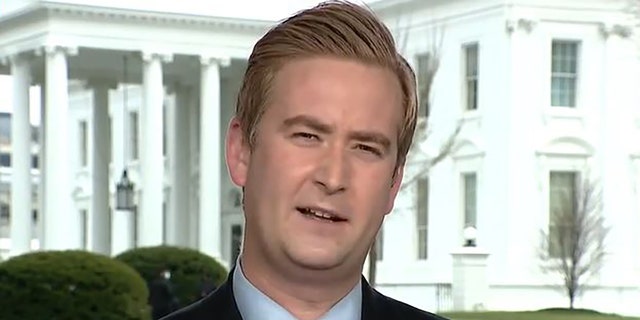 Fox News White House correspondent Peter Doocy speaks in front of the White House. (Fox News)