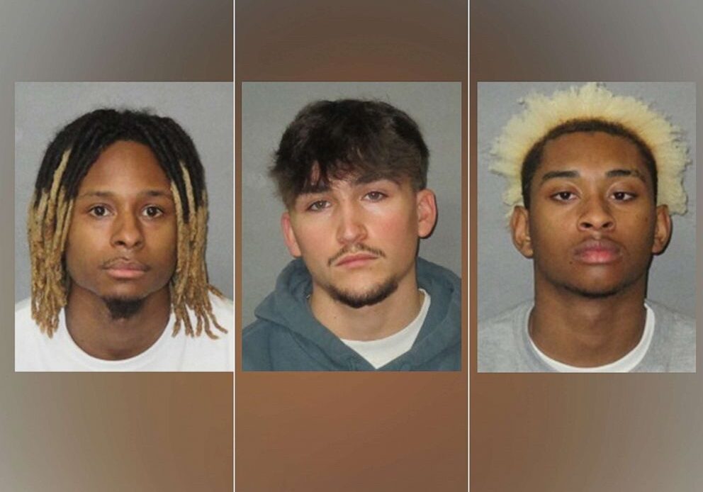 PHOTO: The East Baton Rouge Sheriff's Office released the booking photos for, from left, Everett Lee, Casen Carver and Kaivon Washington.
