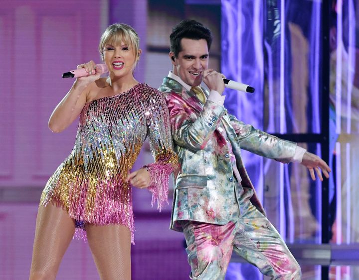 Taylor Swift (left) and Brendon Urie in 2019.