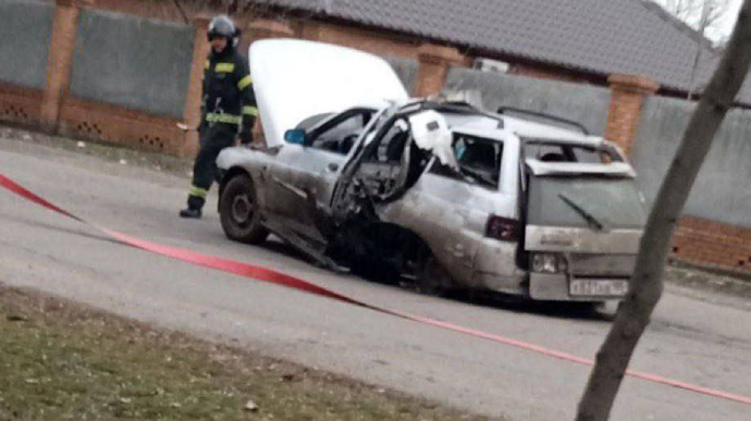 Car detonates with collaborator inside in occupied Berdiansk