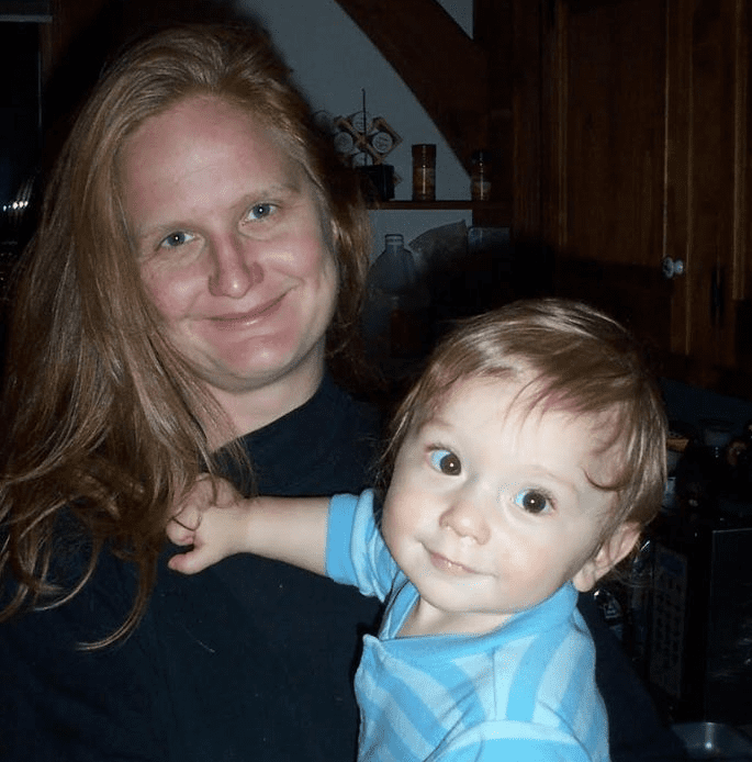 The author and her son in 2003. "This is shortly before I got diagnosed with sarcoidosis," she writes.