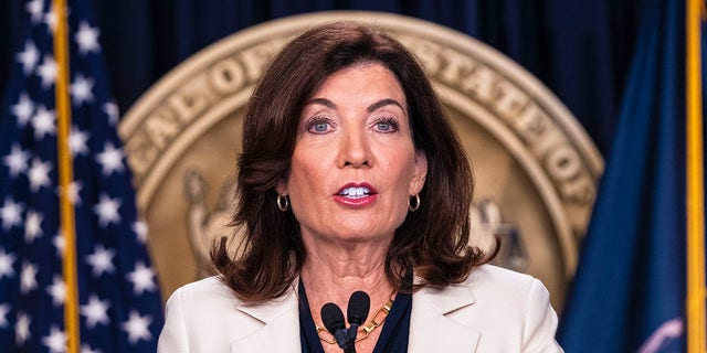Democrat New York Gov. Kathy Hochul says rehiring unvaccinated health care workers is not the "right answer" despite the vaccination mandate being overturned and the state suffering from a major health care worker shortage.
