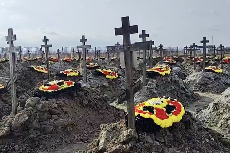 A cemetery for mercenaries with the PMC Wagner Group in Baku, Russia.