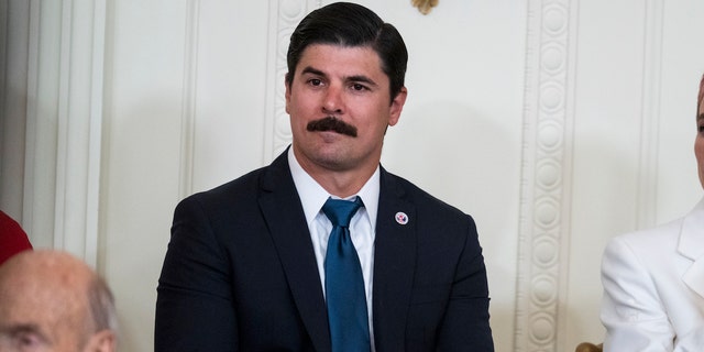 Richard Trumka Jr. attends a White House ceremony during which President Biden will present Presidential Medals of Freedom on July 7, 2022.