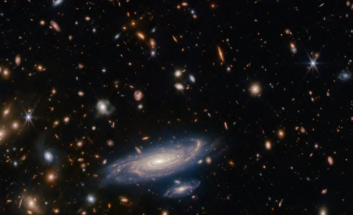 The James Webb Space Telescope image shows spiral galaxy in stunning detail