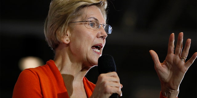 Then-Democratic presidential candidate Sen. Elizabeth Warren, D-Mass., speaks during a town hall meeting at Grinnell College, Nov. 4, 2019, in Grinnell, Iowa.