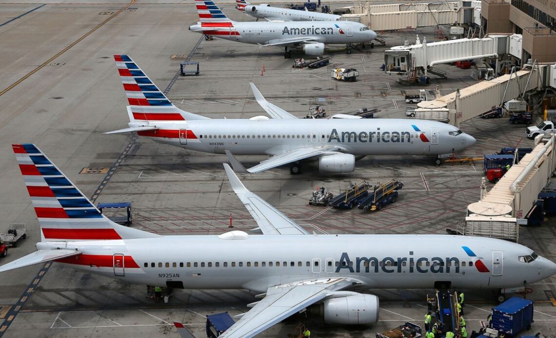 American Airlines planes are parked on the tarmac at Phoenix Sky Harbor International Airport in Phoenix in this file photo.