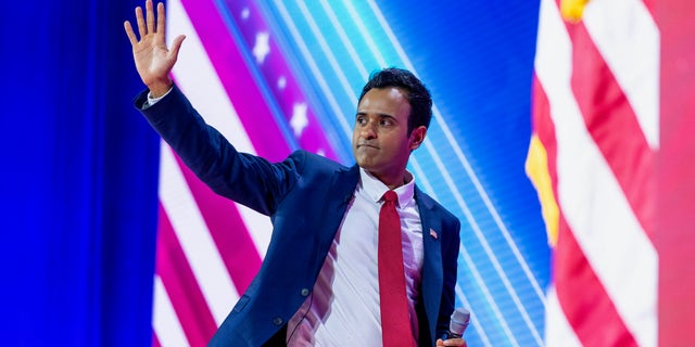 Vivek Ramaswamy departs after speaking at the Conservative Political Action Conference, CPAC 2023, Friday, March 3, 2023, at National Harbor in Oxon Hill, Md. 