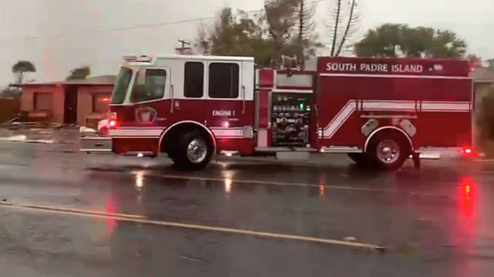 PHOTO: First responders are on the scene after a tornado touched down in Laguna Heights, Texas, on May 13, 2023.