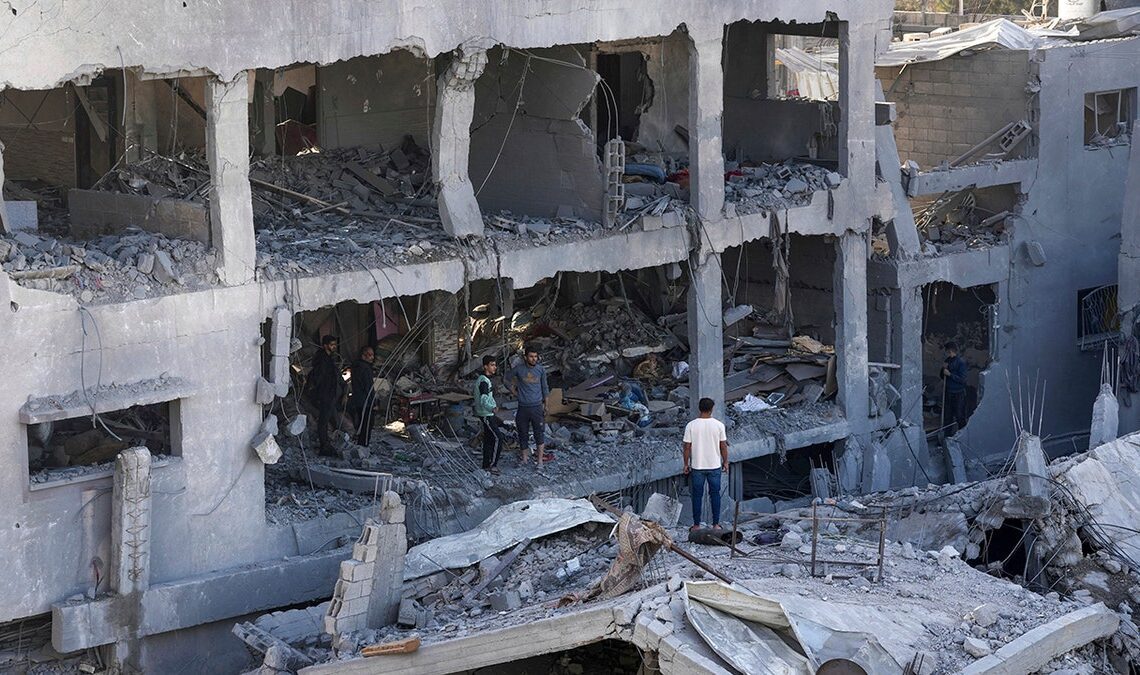 A destroyed building