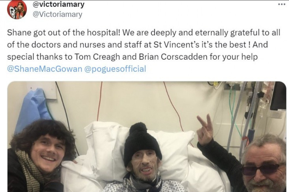 Shane MacGowan has been discharged from hospital - Victoria Mary Clarke-X