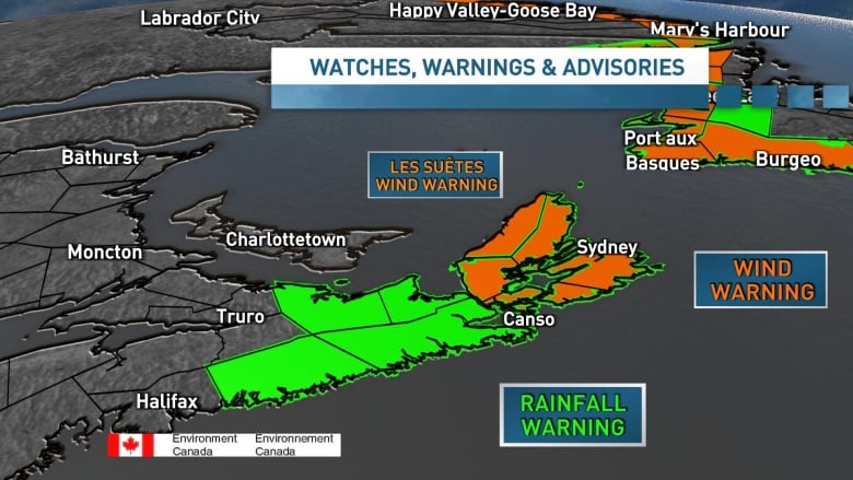 There are still wind and rainfall warnings in effect for some parts of Nova Scotia.