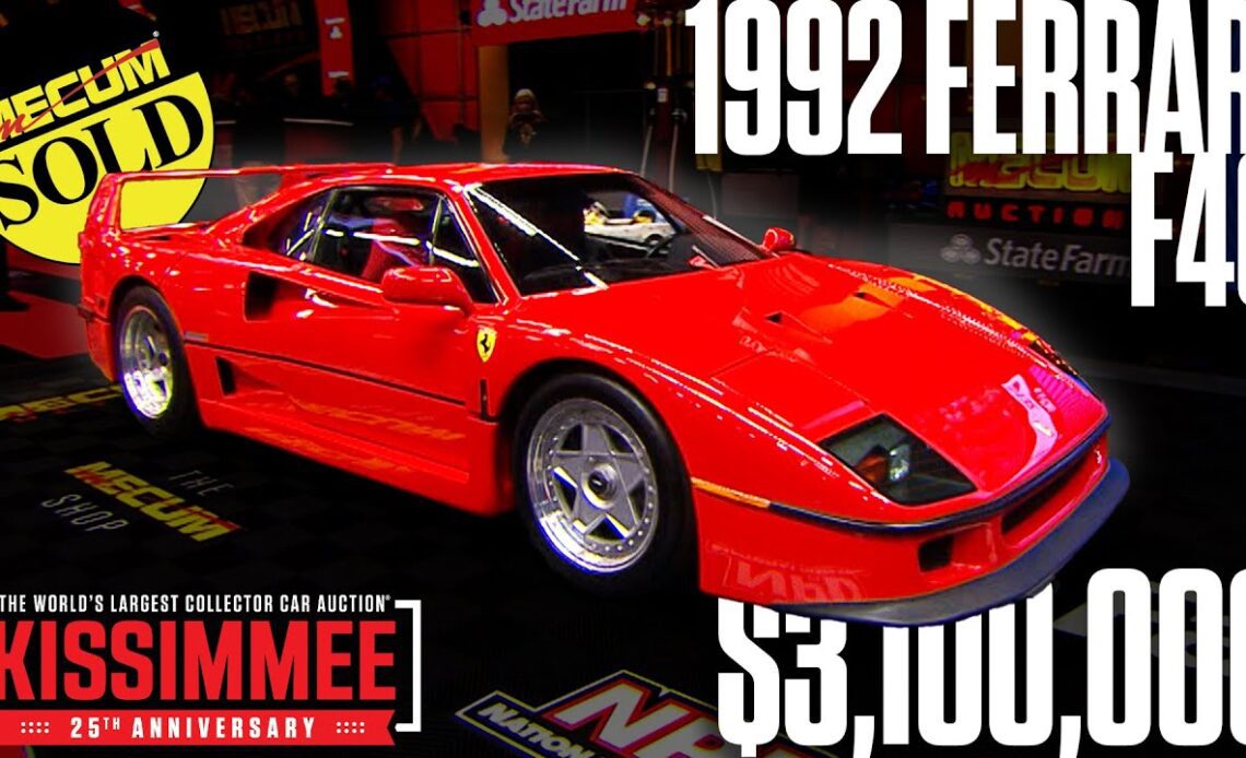 SOLD FOR $3.1 Million 1992 Ferrari F40 // Mecum Kissimmee 2024