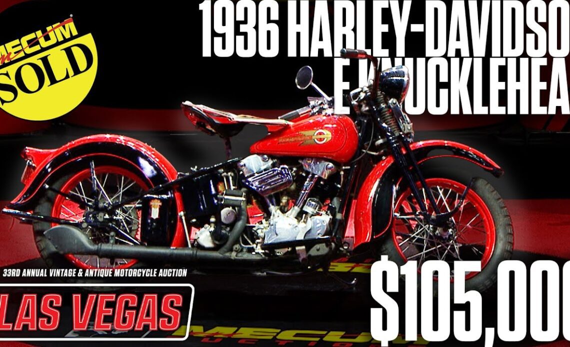 SOLD for $105,000 1936 Harley-Davidson E Knucklehead // Mecum Las Vegas 2024