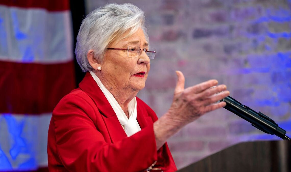 Alabama Gov. Kay Ivey speaks to supporters