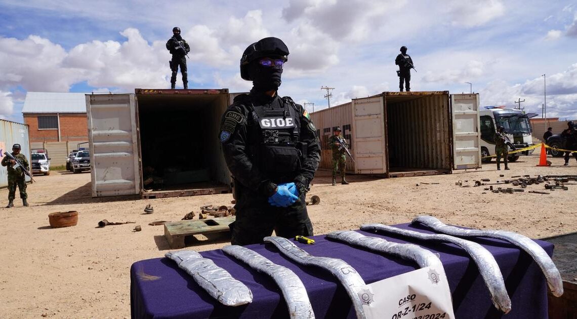 Bolivia claims its second largest drug seizure in history as 7.2 tons of cocaine found hidden in scrap metal shipment