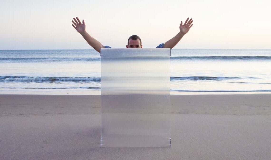 The invisibility shield on a beach