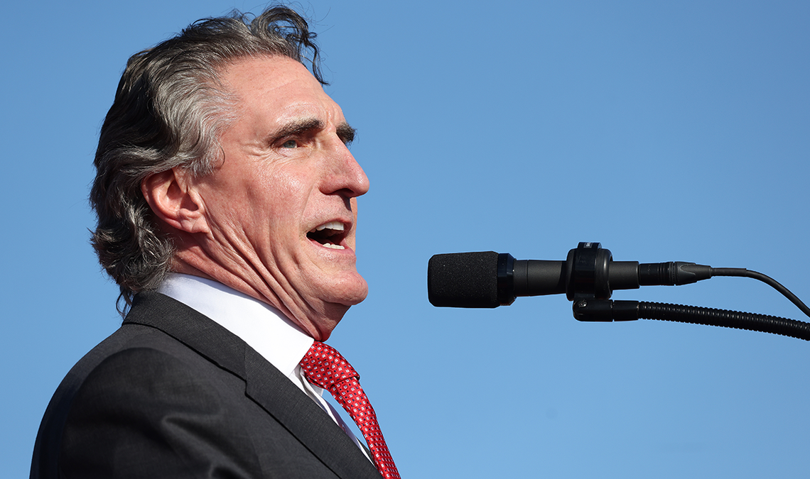 North Dakota Gov. Doug Burgum front and center at Trump New Jersey rally