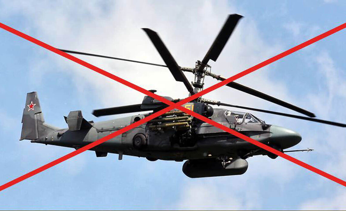 Ukrainian forces shoot down Russian Ka-52 Alligator helicopter
