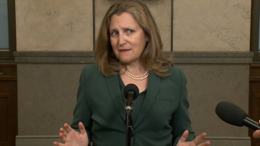 Click to play video: 'Reporters chase Chrystia Freeland after she declines to take questions on politicans named in NSICOP report'
