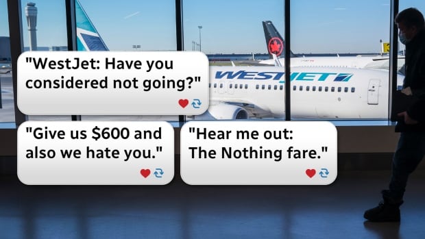 'Give us $600 and also we hate you': WestJet's new UltraBasic fare gets roasted online