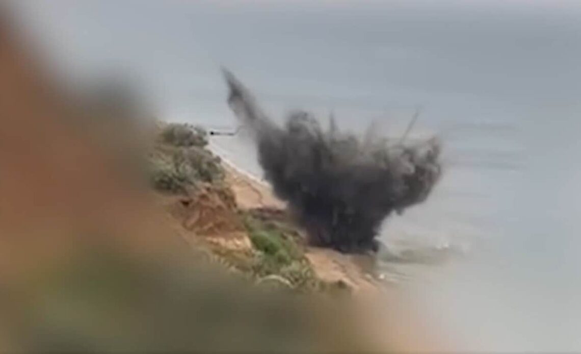 Sea mine detonated on Odesa coast – video