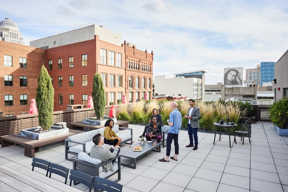 21c in the heart of downtown Louisville on museum row is where “contemporary art museum meets boutique hotel,” said Mary Molter, senior area director of sales and marketing for the hotel.