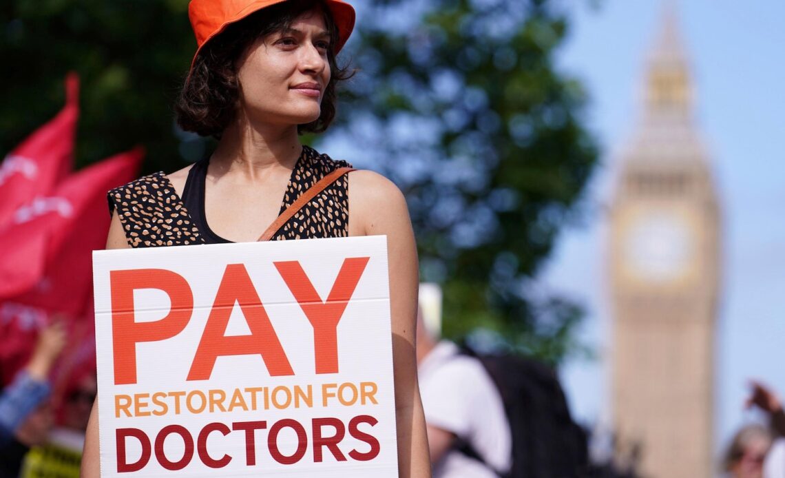 Thousands of doctors go on strike in England a week before the UK general election