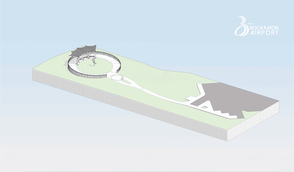 Overhead rendering of the Boca Raton Airport observation area, expected to open November 2024.