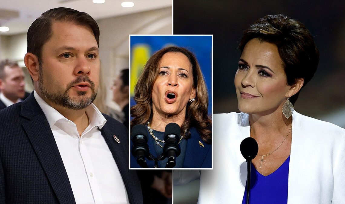 Ruben Gallego, Kamala Harris, Kari Lake