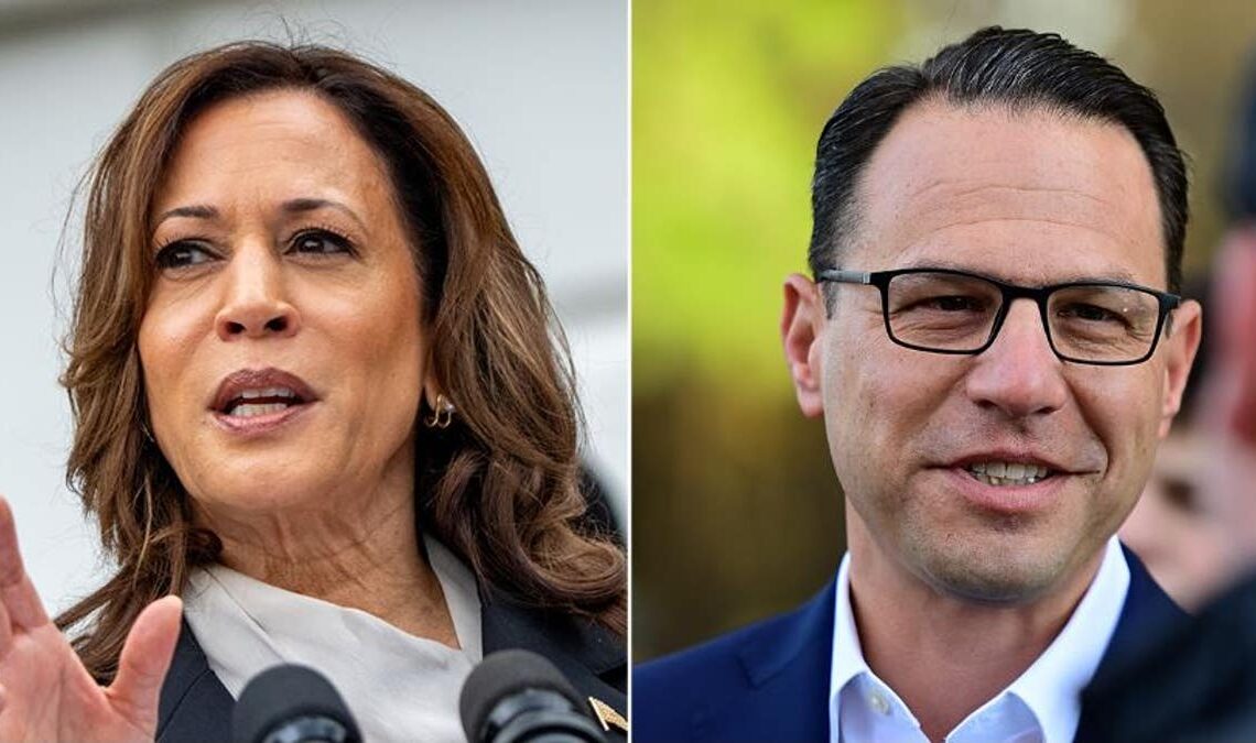 A split of Kamala Harris and Josh Shapiro