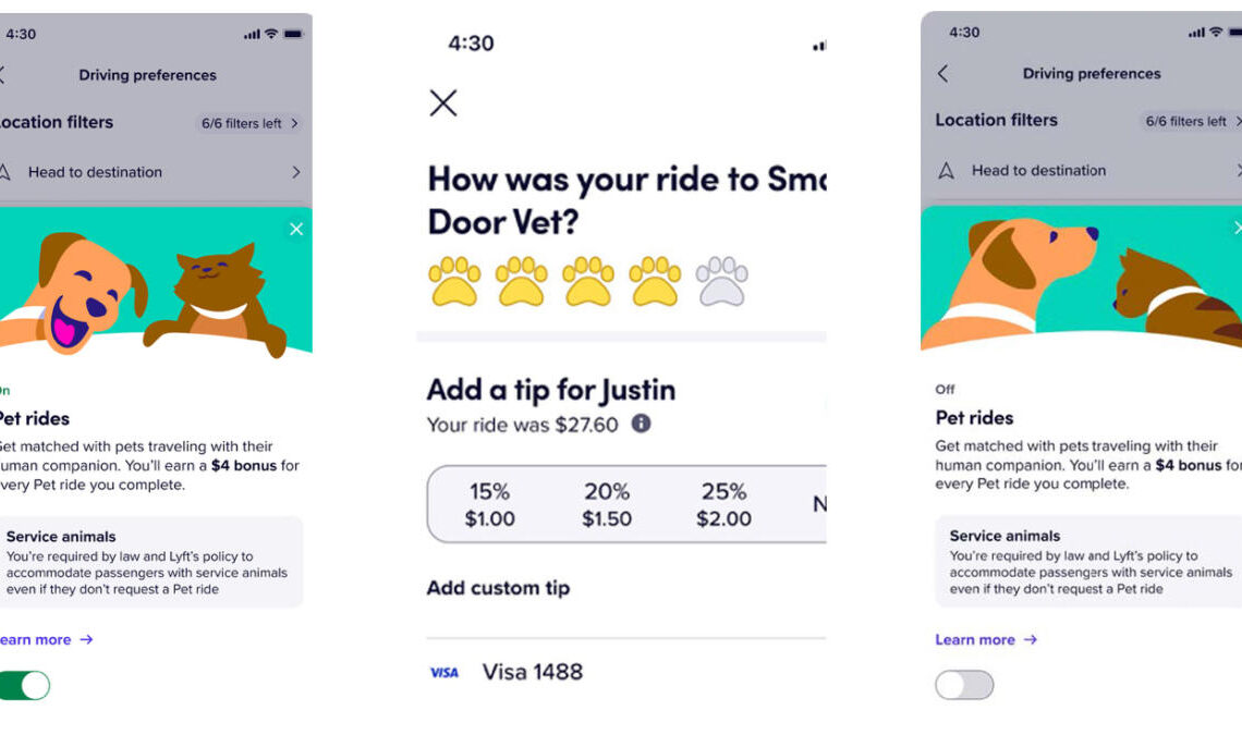 Lyft’s belated Pet Mode matches drivers to those traveling with their furry friends