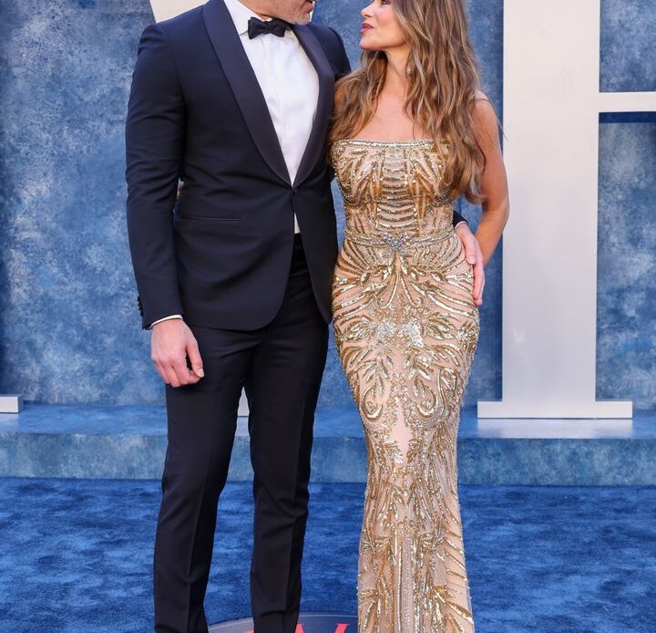 Joe Manganiello and Sofía Vergara photographed together at the 2023 Vanity Fair Oscar Party on March 12, 2023, in Beverly Hills, California.